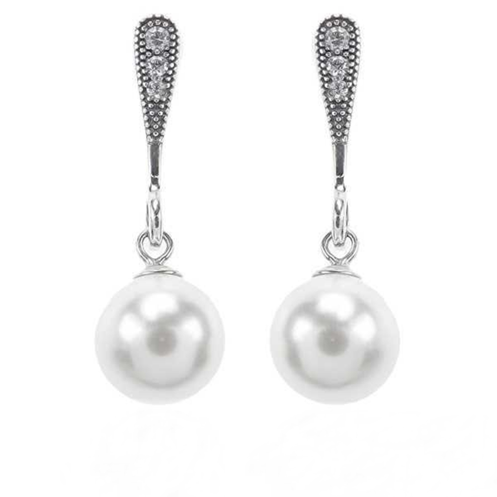 Pendientes novia Perlas y Plata largos
