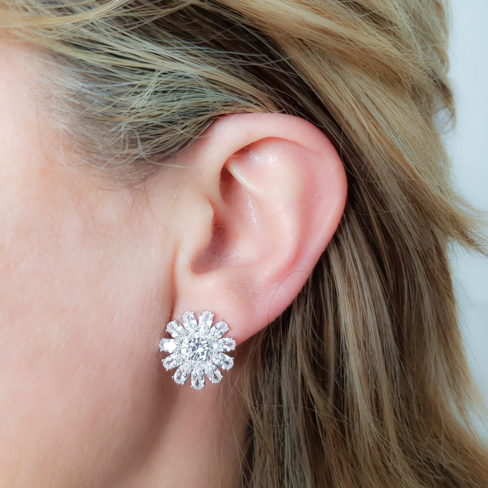 Pendientes De Presión Circonitas 5 Mm, Plata 925 MM- Joyas Marisol