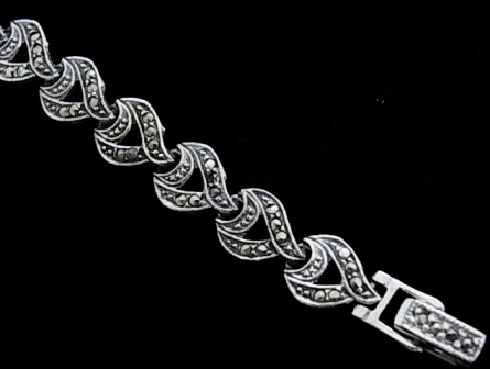 Pulsera de Marquesitas y Plata de Ley envejecida 1