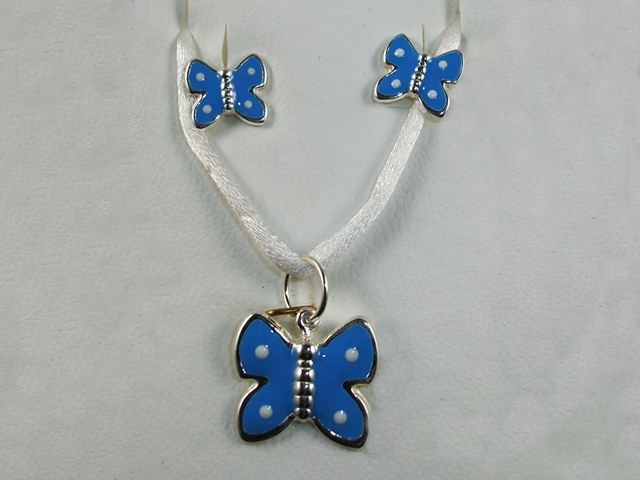 Conjunto de Mariposas en Plata de ley y esmalte
