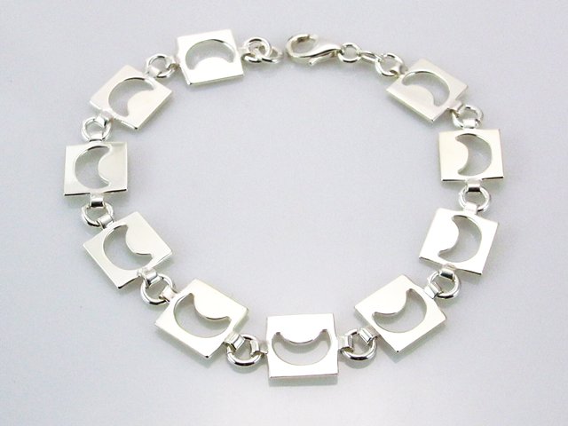 Pulsera lunas de Plata de ley