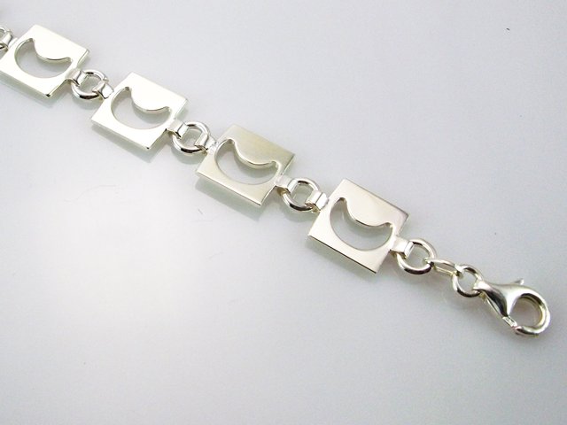 Pulsera lunas de Plata de ley 1