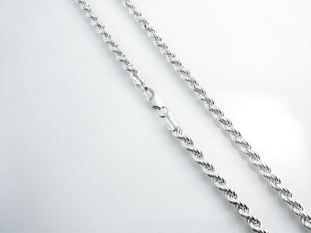 Cordon salomonico de Plata de ley 925 hueco 50 Cm.