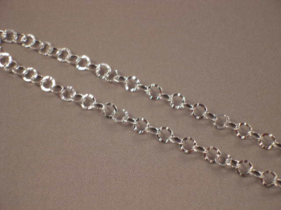 Cadena de Plata de ley con aros 45 Cm.