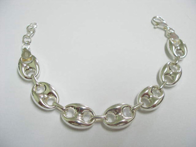 Pulsera calabrote pequeño de Plata de ley