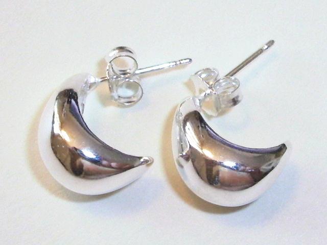 Pendientes medio aro de Plata de ley