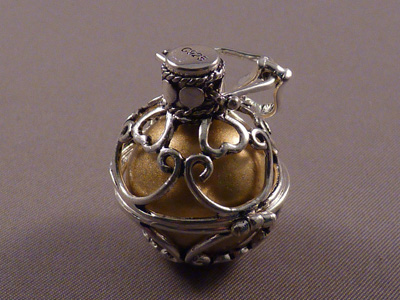 Llamador de Angel de Plata con bola dorada 24 Mm.