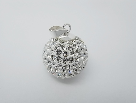 Llamador de Angel en Plata y Cristal Blanco 14 Mm.