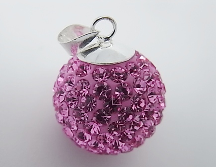Llamador de Angel en Plata y Cristal Rosa 20 Mm.