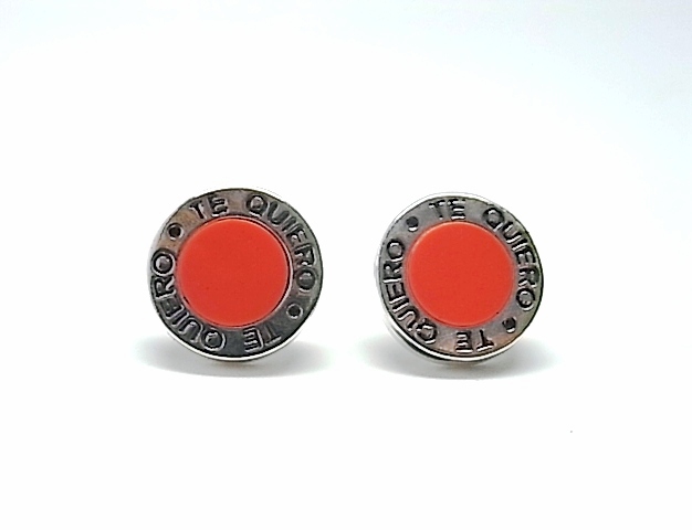 Pendientes de Plata de ley Te Quiero rojos