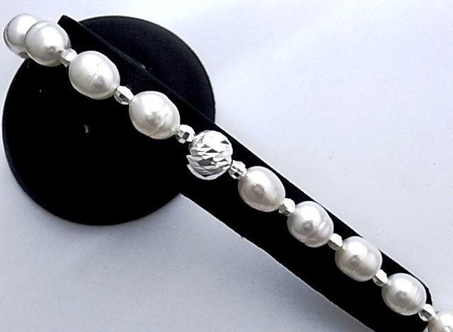 Pulsera Perlas y bolas de Plata de Ley