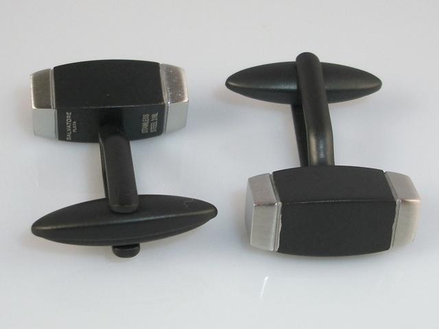 Gemelos rectangular Acero y negro