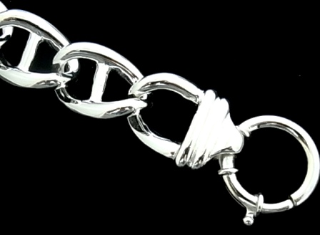 Pulsera eslabones grandes en Plata de Ley