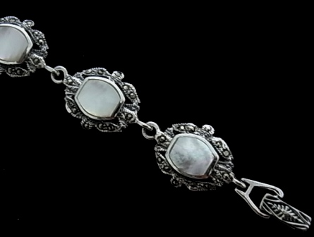 Pulsera Nacar y Marquesitas en Plata de Ley