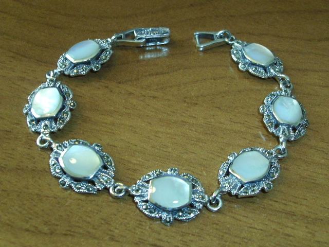 Pulsera Nacar y Marquesitas en Plata de Ley 1