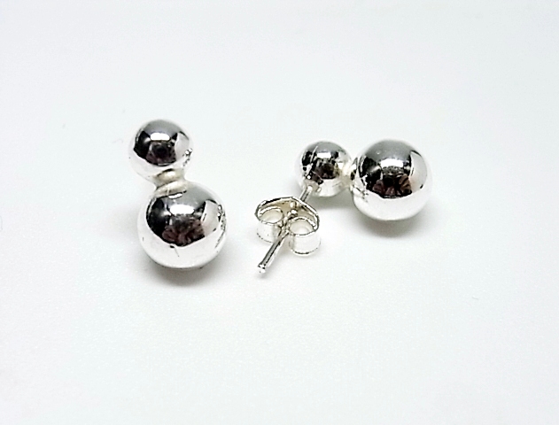 Pendientes Tu y Yo de Plata de ley 5 y 7 Mm.