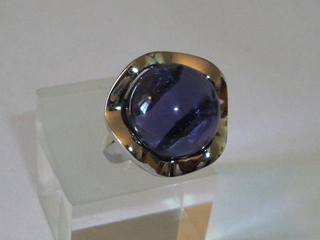 Sortija Flor en Plata de Ley rodiada con Piedra