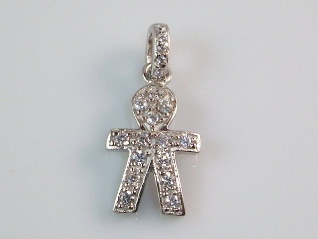 Colgante de Niño en Plata de ley con Circonitas