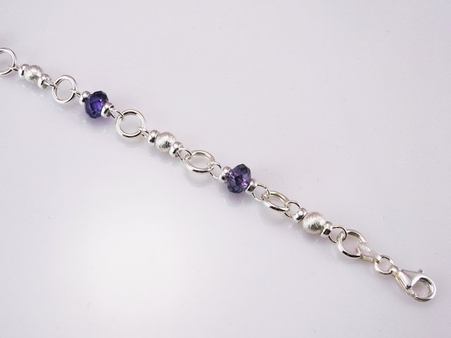 Pulsera en Plata de Ley  con Amatistas 1
