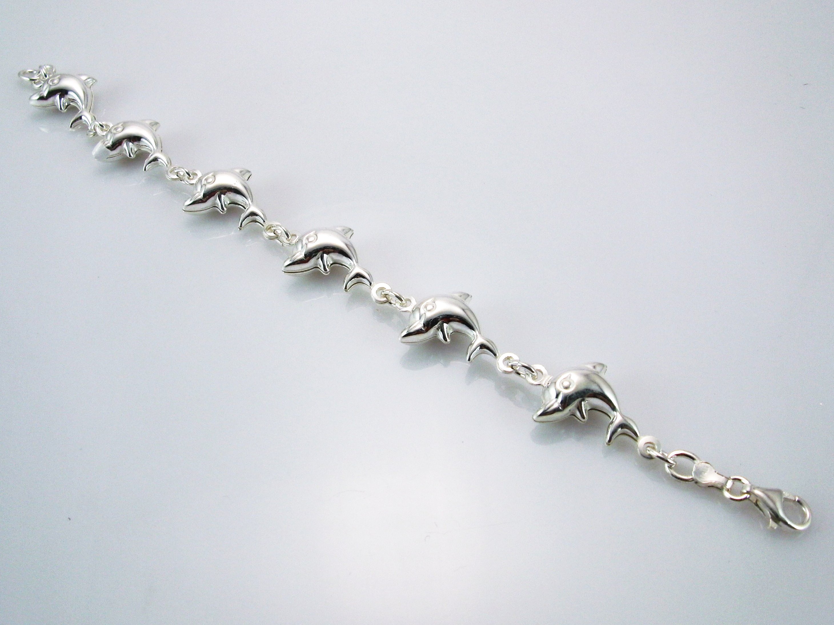 Pulsera para mujer delfines de Plata de ley_1