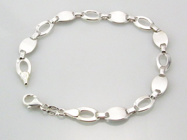 Pulsera mujer de Plata rodiada mate y brillo