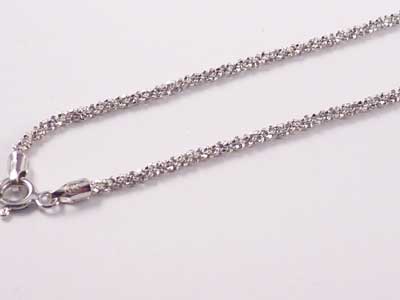 Cadena malla de Plata de ley rodiada de 90 Cm.