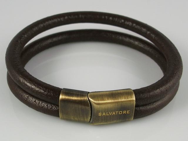 Pulsera de Cuero marrón y Acero inoxidable