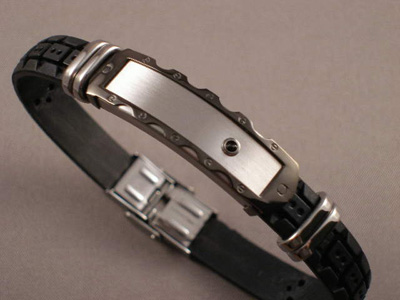 Pulsera de Caucho con Placa Mate