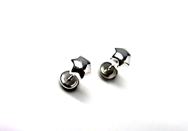 Pendientes para bebé estrella de Plata
