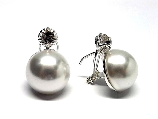 Pendientes perlas japonesas en Plata de ley 16 Mm.