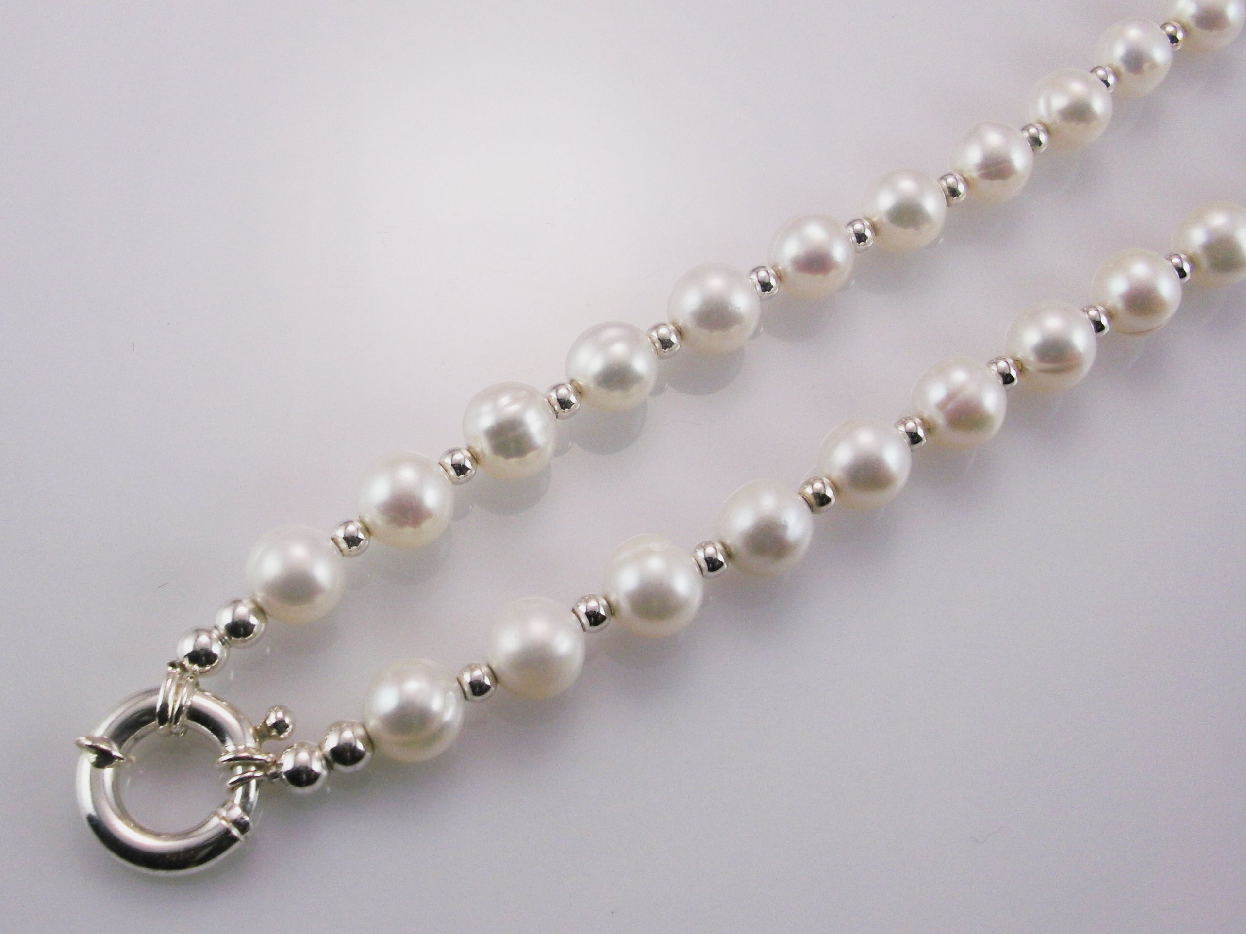 Collar Perlas y bolitas Plata de Ley