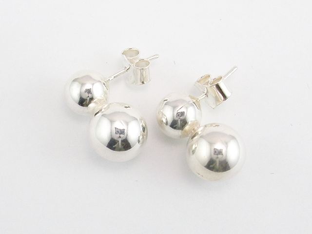 Pendientes Tu  Y Yo de Plata de ley 8 y 10 Mm.