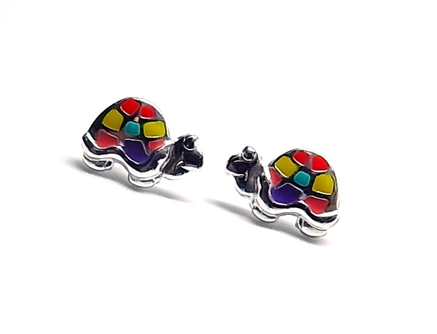 Pendientes infantiles de Plata de ley Tortugas