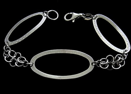 Pulsera eslabones grecas de Plata de ley