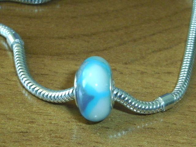 Abalorio tonos azules de Plata de Ley   1
