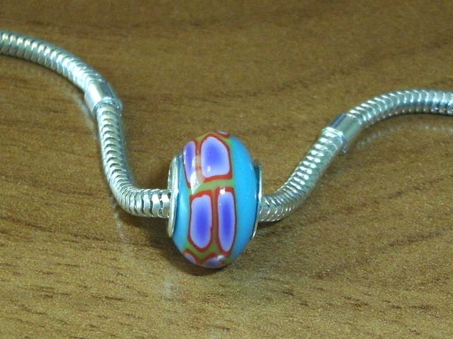 Abalorio multicolor en Plata de Ley  