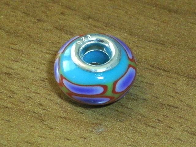Abalorio multicolor en Plata de Ley   2