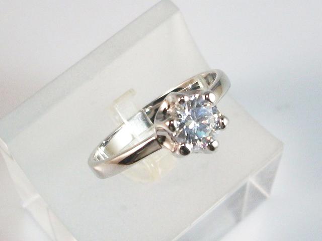 Solitario de Plata de ley rodiada con Circonita 2