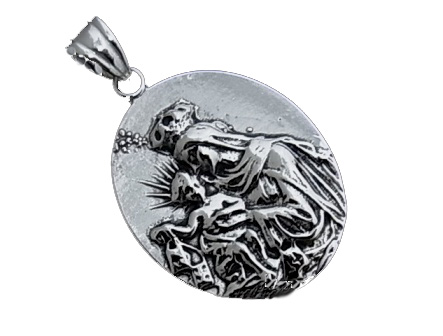 Medalla en Plata de ley Virgen del Carmen relieve