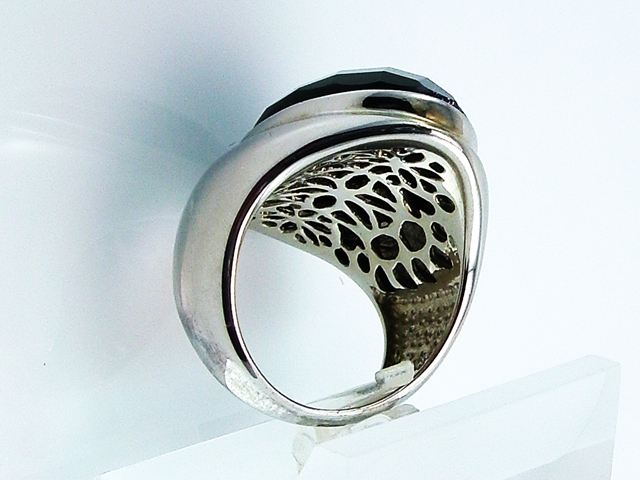 Anillo Plata rodiada con Venturina facetada 2