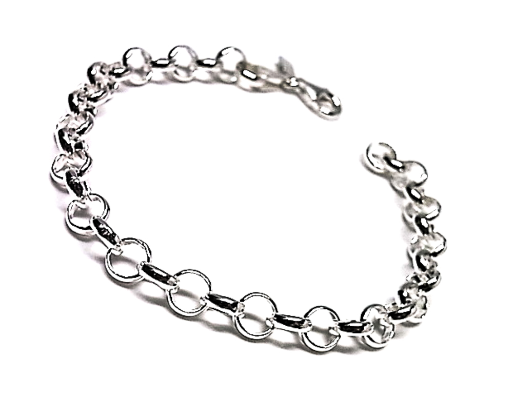 Pulsera de Plata de Ley Rolo 4 para colgantes Charms