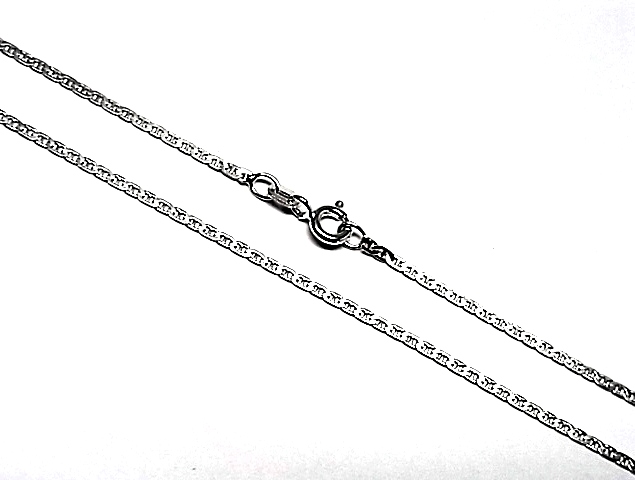 Cadena de Plata de ley marina martilleada de 45 Cm.