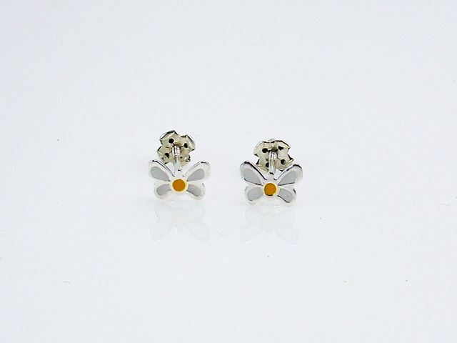 Pendientes bebe mariposa de Plata de ley