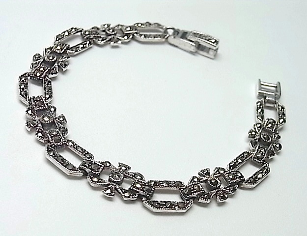 Pulsera de Plata envejecida y Marquesitas