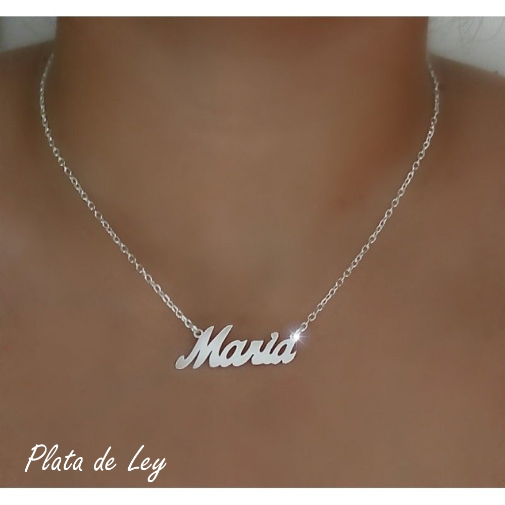 Gargantilla con nombre de Plata de ley 1