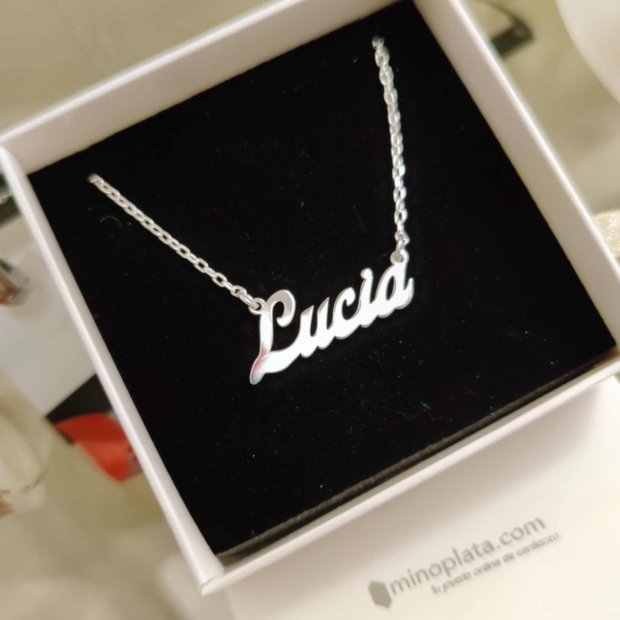 Gargantilla con nombre de Plata de ley 4
