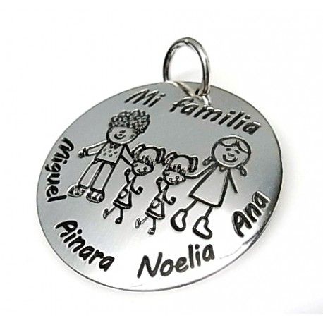 Colgante de Plata Familia personalizado