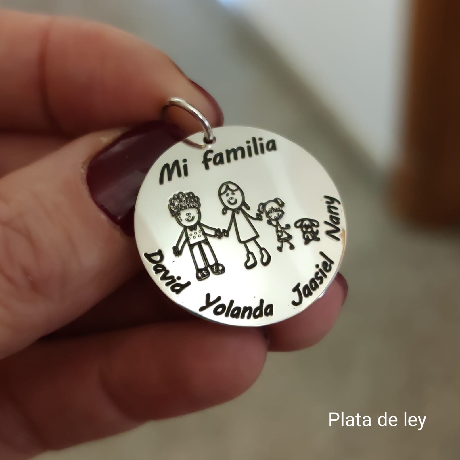 Colgante de Plata Familia personalizado 3