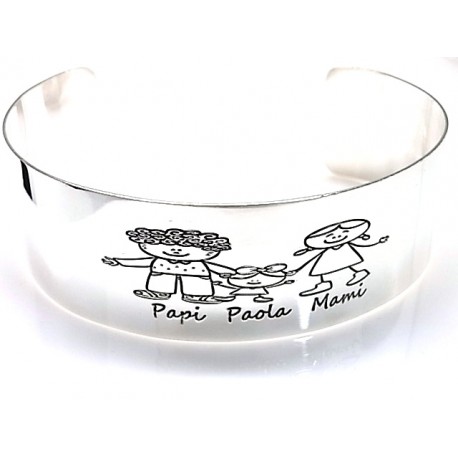 Pulsera con nombres personalizada de Plata de ley