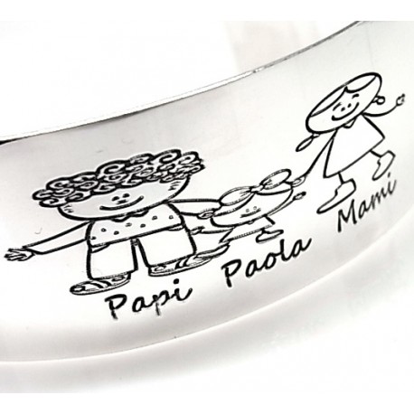 Pulsera con nombres personalizada de Plata de ley 1